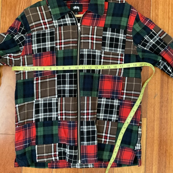 Stussy Men's Multicolor Plaid Zip Shirt Jacket - Picture 7 of 8